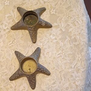 Starfish Brass Like Candle Holders